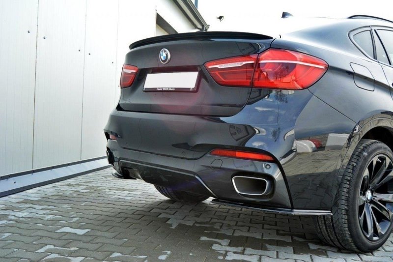 Maxton Heck Ansatz Flaps Diffusor für BMW X6 F16 M Paket schwarz Hochglanz BM-X6-16-MPACK-RSD1-G
