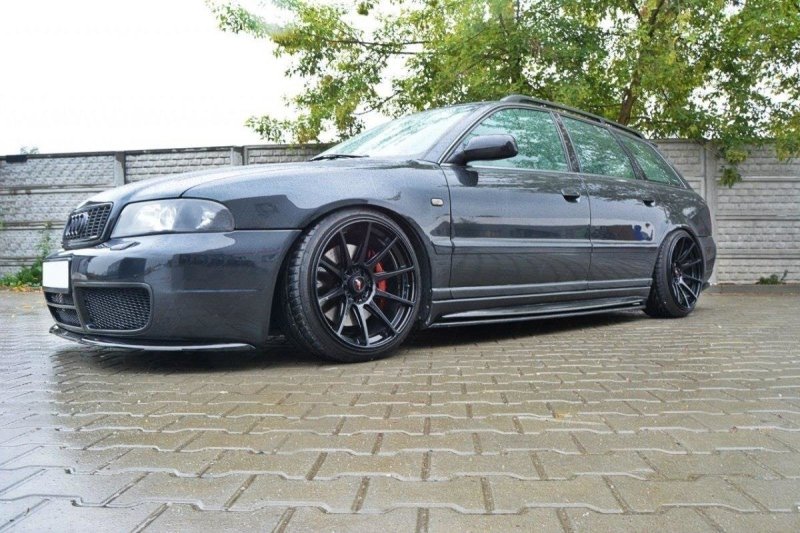 Maxton Seitenschweller Ansatz für AUDI S4 B5 schwarz Hochglanz AU-S4-B5-SD1-G