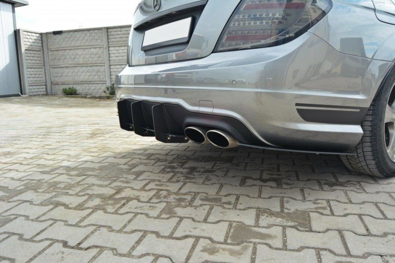 Maxton Diffusor Heck Ansatz für Heckschürze für & Heck Ansatz Flaps Diffusor für MERCEDES C W204 AMG-LINE Facelift  ME-C-204-AMGLINE-CNC-RS1