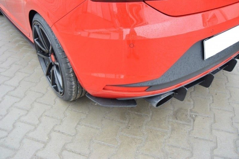 Maxton Diffusor Heck Ansatz für Heckschürze & Heck Ansatz Flaps Diffusor für SEAT LEON III CUPRA SE-LE-3-CU-CNC-RS1