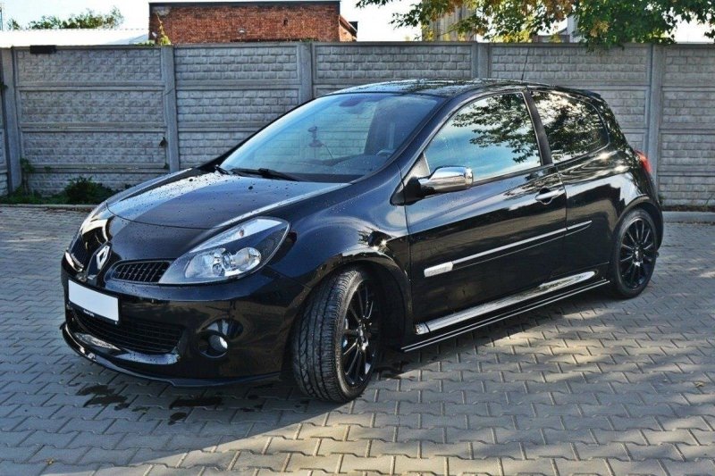 Maxton Seitenschweller Ansatz für RENAULT CLIO MK3 RS schwarz Hochglanz RE-CL-3-RS-SD1-G