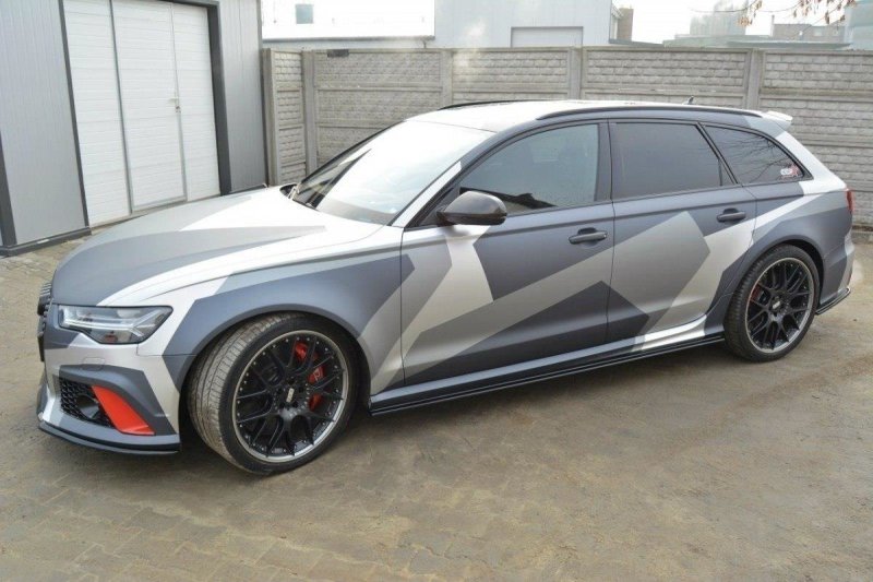 Maxton Seitenschweller Ansatz für Audi RS6 C7 / C7 FL schwarz Hochglanz AU-RS6-C7-SD1-G