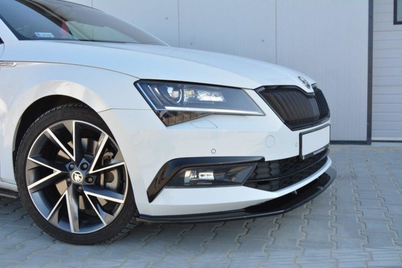 Maxton Front Ansatz V.3 für Skoda Superb Mk3 schwarz Hochglanz SK-SU-3-FD3-G