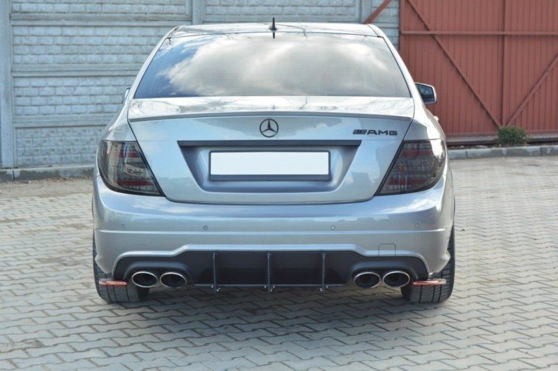 Maxton Diffusor Heck Ansatz für Heckschürze für & Heck Ansatz Flaps Diffusor für MERCEDES C W204 AMG-LINE Facelift  ME-C-204-AMGLINE-CNC-RS1