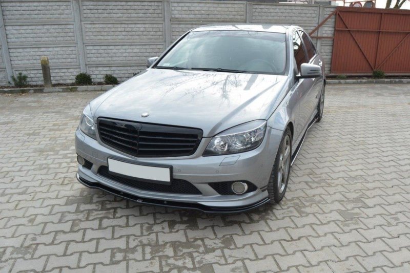 Maxton Front Ansatz für Mercedes C W204 AMG-Line (vor Facelift) schwarz Hochglanz ME-C-204-AMGLINE-FD1-G