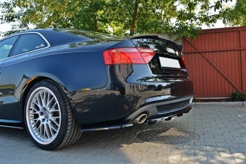 Maxton Mittlerer Diffusor Heck Ansatz für AUDI A5 S-LINE DTM LOOK schwarz Hochglanz AU-A5-SLINE-RD1+RD2-G