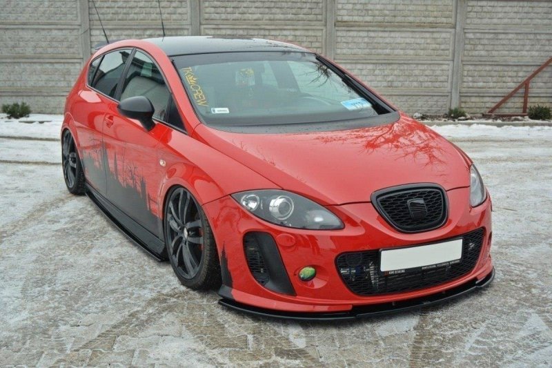 Maxton Seitenschweller Ansatz für SEAT LEON MK2 MS DESIGN schwarz Hochglanz SE-LE-2-MS-SD1-G