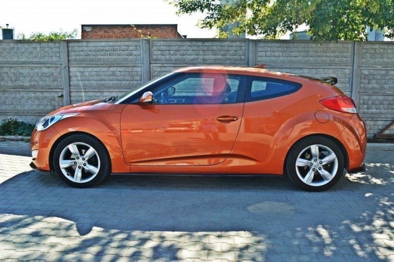 Maxton Seitenschweller Ansatz Cup Hyundai Veloster schwarz Hochglanz HY-VE-SD1-G