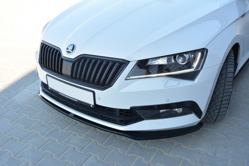 Maxton Front Ansatz V.2 für Skoda Superb Mk3 schwarz Hochglanz SK-SU-3-FD2-G