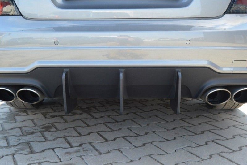 Maxton Diffusor Heck Ansatz für Heckschürze für v.1 Mercedes C W204 AMG-Line (FACELIFT) MEC204AMGLINECNC-RS2B