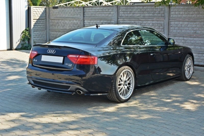 Maxton Mittlerer Diffusor Heck Ansatz für AUDI A5 S-LINE DTM LOOK schwarz Hochglanz AU-A5-SLINE-RD1+RD2-G
