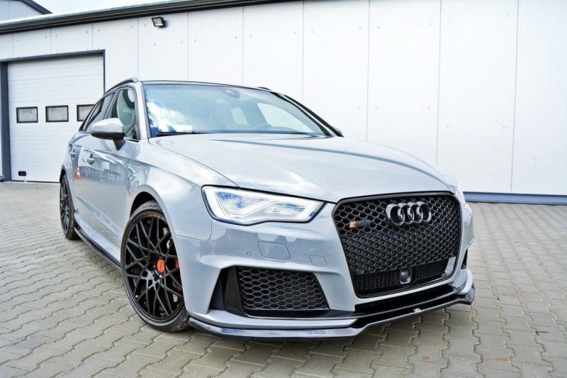 Maxton Front Ansatz V.1 für Audi RS3 8V Sportback schwarz Hochglanz AU-RS3-8V-FD1-G
