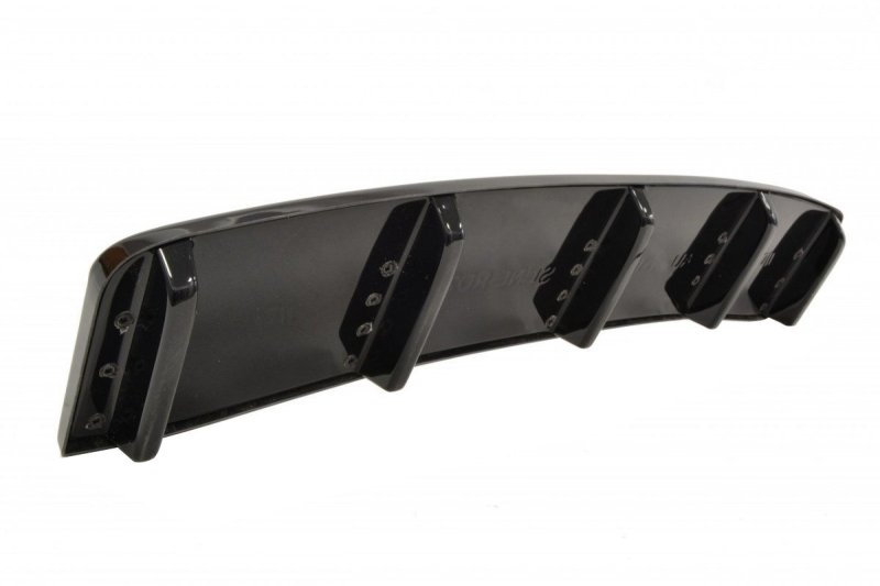 Maxton Mittlerer Diffusor Heck Ansatz für AUDI A7 S-LINE (FACELIFT) im DTM LOOK schwarz Hochglanz AU-A7-1F-SLINE-RD1+RD2-G