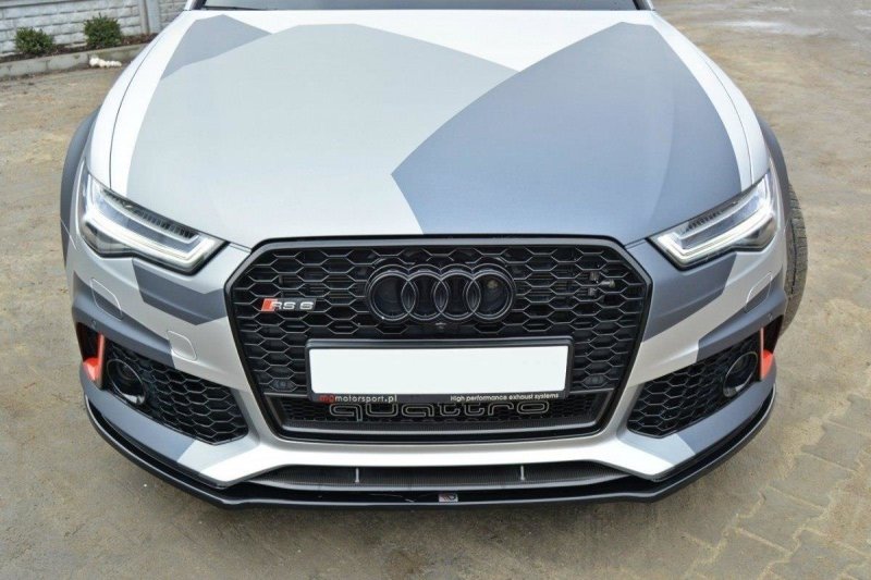 Maxton Front Ansatz V.1 für Audi RS6 C7 / C7 FL schwarz Hochglanz AU-RS6-C7-FD1-G