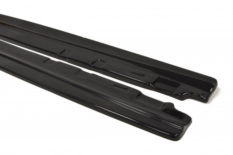 Maxton Seitenschweller Ansatz für MERCEDES C-KLASSE W204 Facelift schwarz Hochglanz ME-C-204F-SD1-G