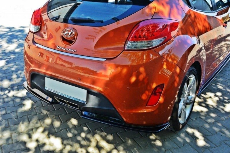 Maxton Diffusor Heck Ansatz für Hyundai Veloster schwarz Hochglanz HY-VE-RSD1-G