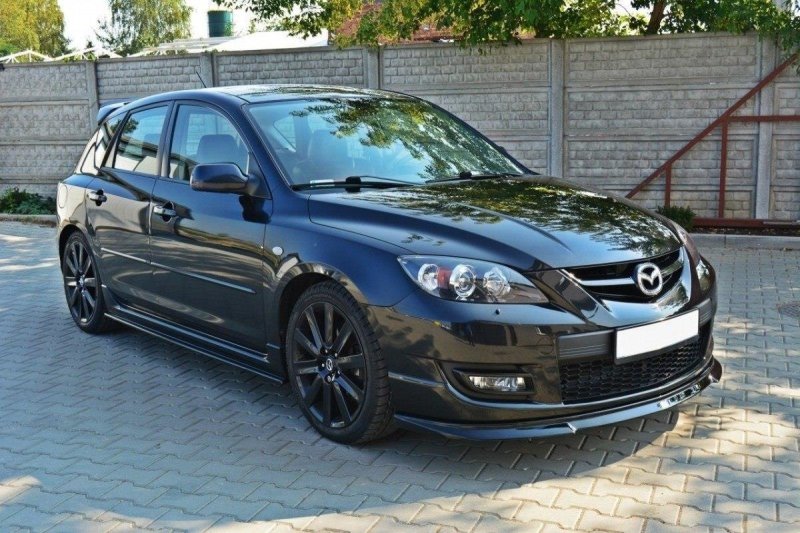 Maxton Front Ansatz für MAZDA 3 MPS MK1 (vor Facelift) schwarz Hochglanz MA-3-MPS-1-FD1-G