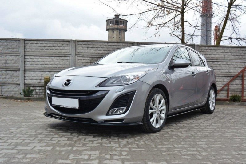 Preview: Maxton Front Ansatz für MAZDA 3 MK2 SPORT (vor Facelift) schwarz Hochglanz MA-3-2-SPORT-FD1-G