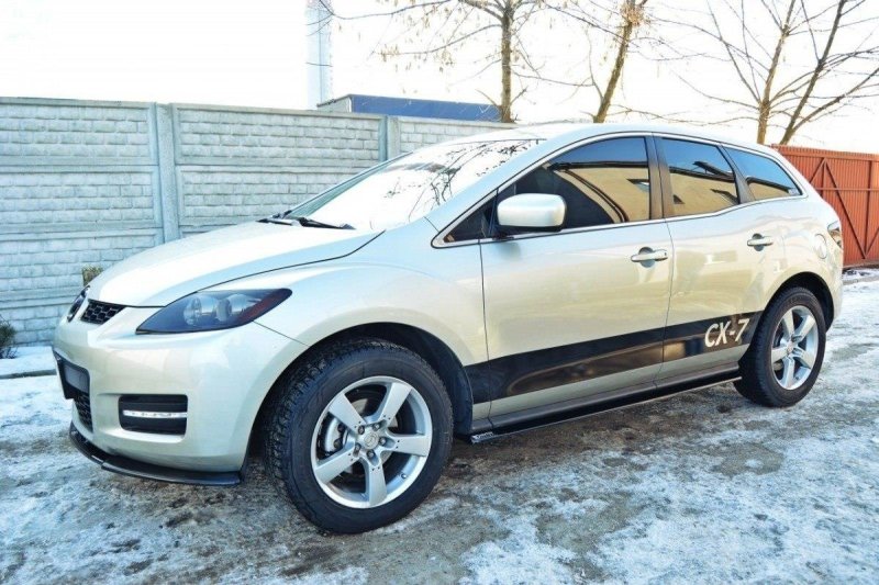 Maxton Seitenschweller Ansatz für MAZDA CX-7 schwarz Hochglanz MA-CX-7-SD1-G