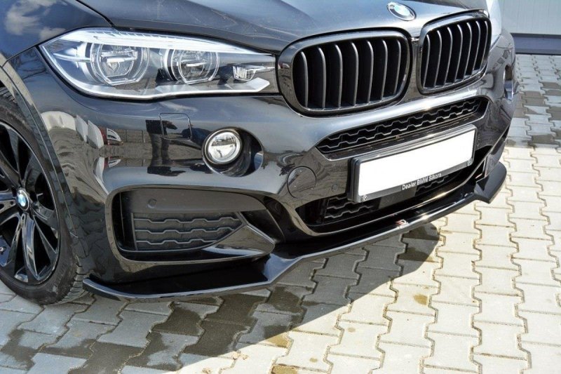 Maxton Front Ansatz für v.1 BMW X6 F16 M Paket schwarz Hochglanz BM-X6-16-MPACK-FD1-G
