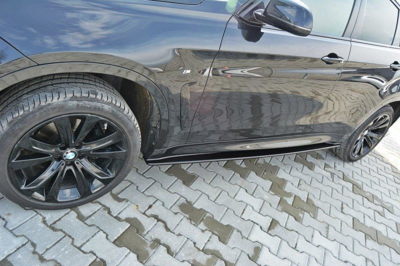 Maxton Seitenschweller Ansatz für BMW X6 F16 M Paket schwarz Hochglanz BM-X6-16-MPACK-SD1-G