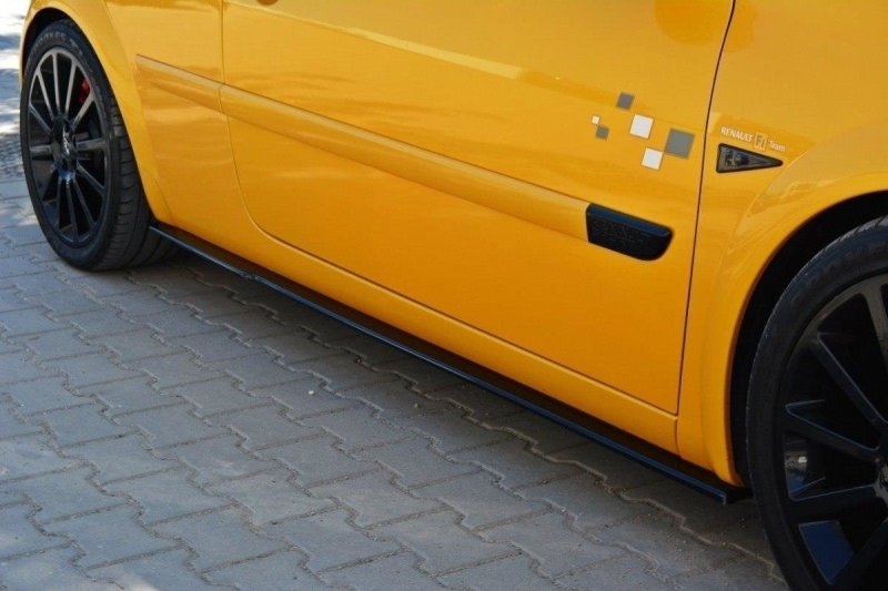 Maxton Seitenschweller Ansatz für RENAULT MEGANE II RS schwarz Hochglanz RE-ME-2-RS-SD1-G