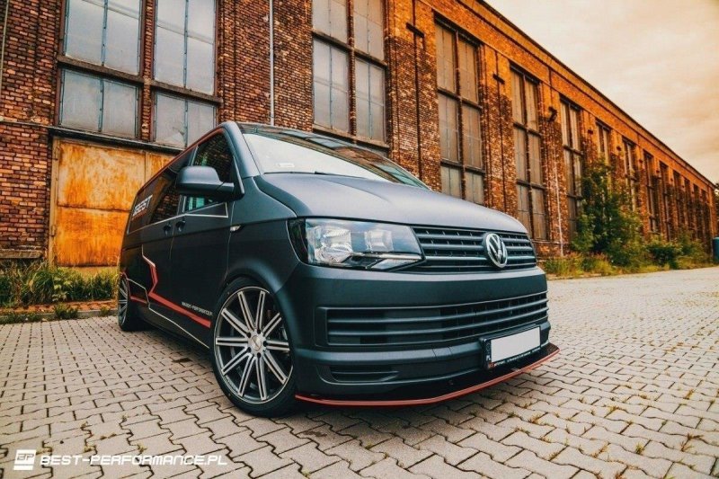 Maxton Front Ansatz V.1 VOLKSWAGEN T6 schwarz Hochglanz VW-T6-FD1-G