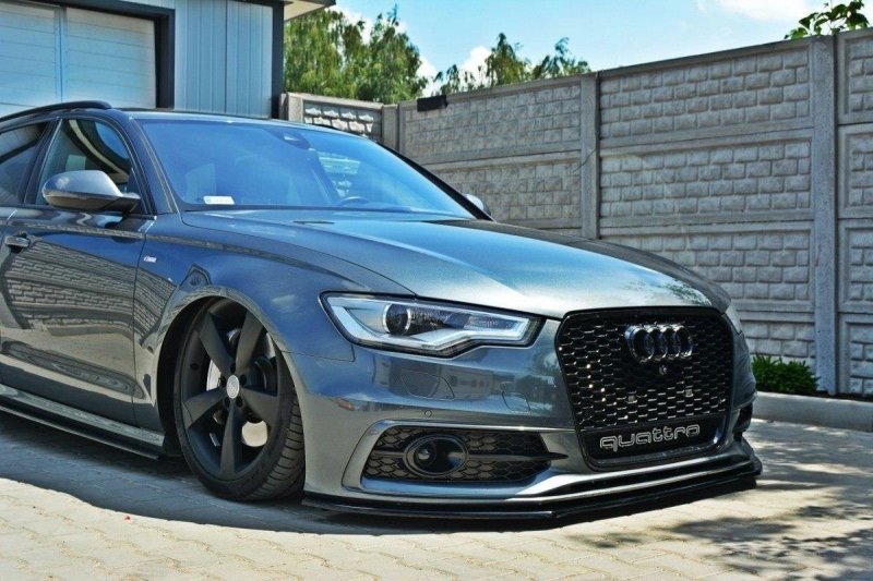 Maxton Front Ansatz V.1 für Audi S6 / A6 S-Line C7 schwarz Hochglanz AU-A6-C7-SLINE-FD1-G