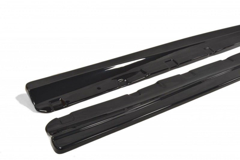Maxton Seitenschweller Ansatz für MERCEDES C-KLASSE W204 Facelift schwarz Hochglanz ME-C-204F-SD1-G