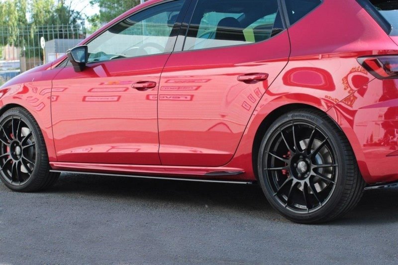 Maxton Seitenschweller Ansatz für v.2 Seat Leon Mk3 Cupra/ FR Facelift schwarz Hochglanz SE-LE-3F-CU-SD2-G