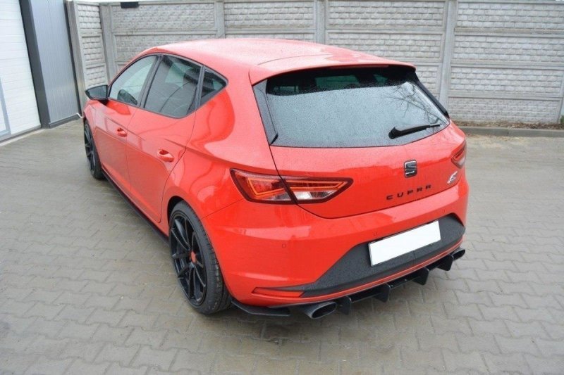 Maxton Diffusor Heck Ansatz für Heckschürze & Heck Ansatz Flaps Diffusor für SEAT LEON III CUPRA SE-LE-3-CU-CNC-RS1