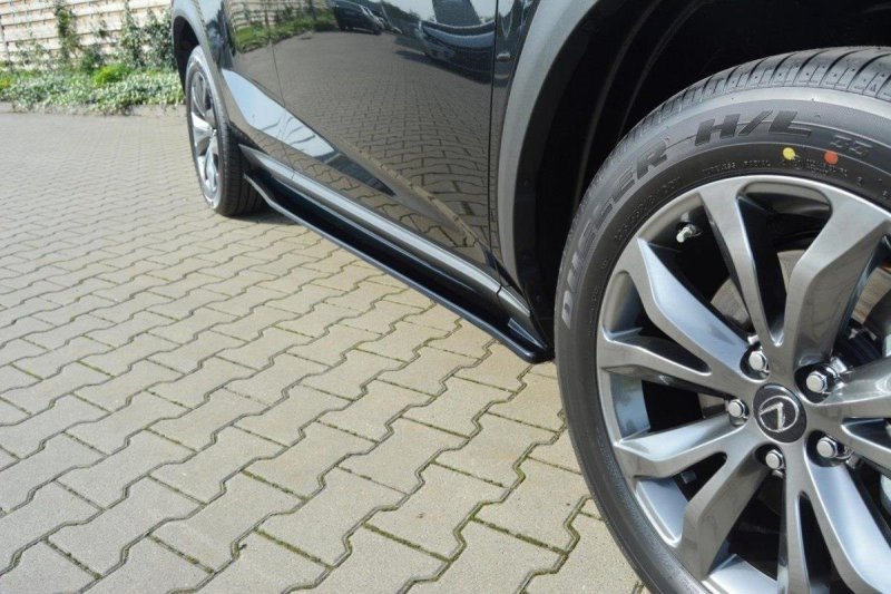 Preview: Maxton Seitenschweller Ansatz für Lexus NX Preface/Facelift schwarz Hochglanz LE-NX-1-SD1-G