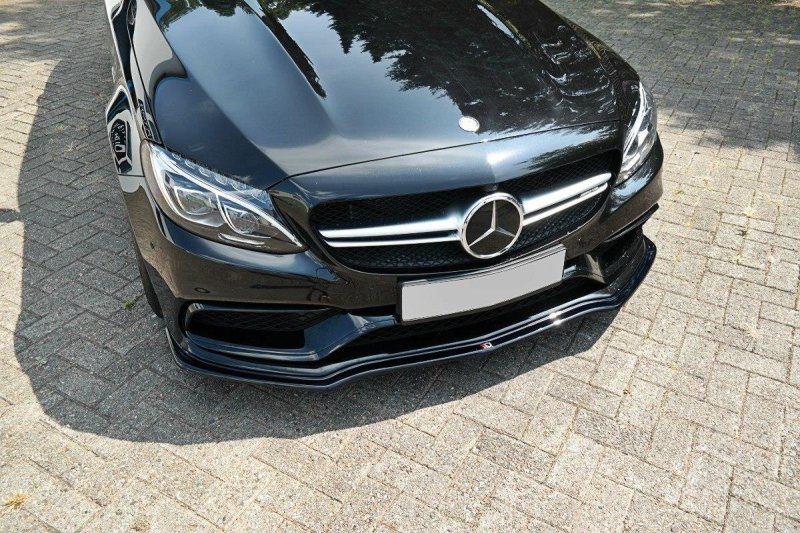 Maxton Front Ansatz V.1 für Mercedes C-Klasse S205 63 AMG Kombi schwarz Hochglanz ME-C-205-AMG-ES-FD1-G