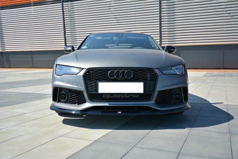 Maxton Front Ansatz V.2 für Audi RS7 Facelift schwarz Hochglanz AU-RS7-1F-FD2-G