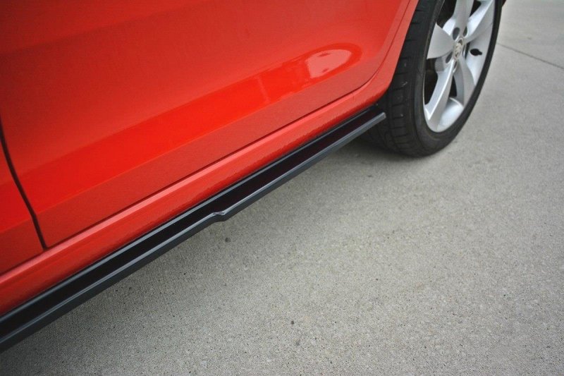 Maxton Seitenschweller Ansatz für Skoda Rapid  schwarz Hochglanz SK-RA-1-SB-SD1-G