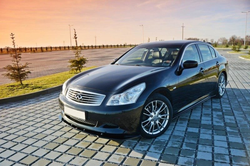 Preview: Maxton Seitenschweller Ansatz für Infiniti G37 Limousine schwarz Hochglanz IN-G37-S-SD1-G