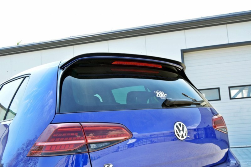 Maxton Spoiler CAP V.1 für Volkswagen Golf 7 / 7 Facelift R / R-Line / GTI  schwarz Hochglanz VW-GO-7F-R-CAP1-G