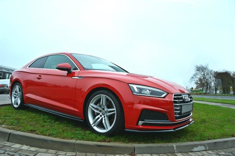 Maxton Front Ansatz V.2 für Audi A5 F5 S-Line schwarz Hochglanz AU-A5-2-SLINE-FD2-G