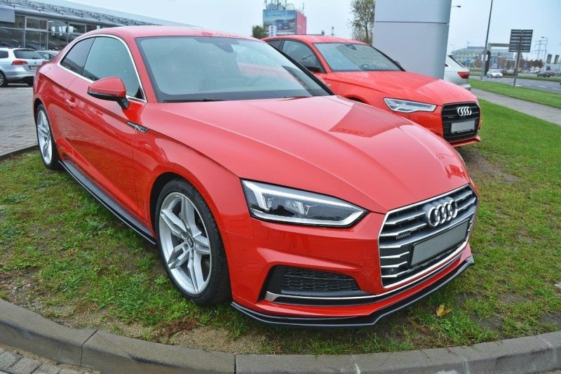 Maxton Front Ansatz V.1 für Audi A5 F5 S-Line schwarz Hochglanz AU-A5-2-SLINE-FD1-G