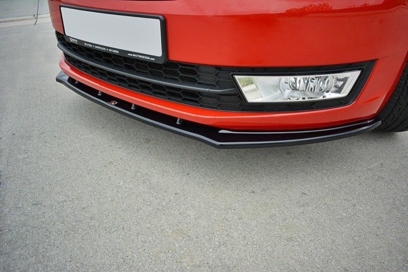Maxton Front Ansatz V.2 für Skoda Rapid schwarz Hochglanz SK-RA-1-FD2-G