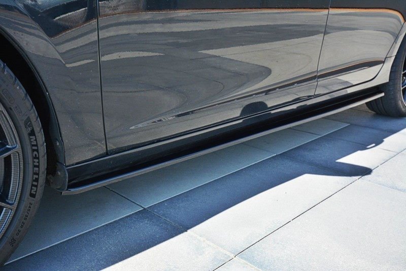 Maxton Seitenschweller Ansatz für Volvo V60 Polestar Facelift schwarz Hochglanz VO-V60-1F-PS-SD1-G