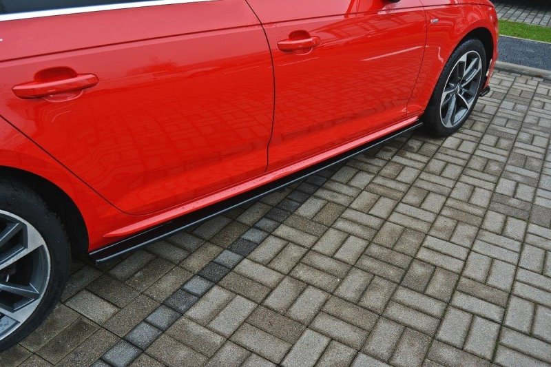 Maxton Seitenschweller Ansatz für Audi S4 / A4 S-Line B9 schwarz Hochglanz AU-A4-B9-SLINE-SD1-G