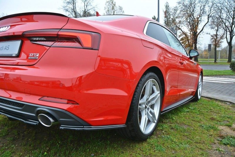 Maxton Heck Ansatz Flaps Diffusor für Audi A5 F5 S-Line schwarz Hochglanz AU-A5-2-SLINE-RSD1-G