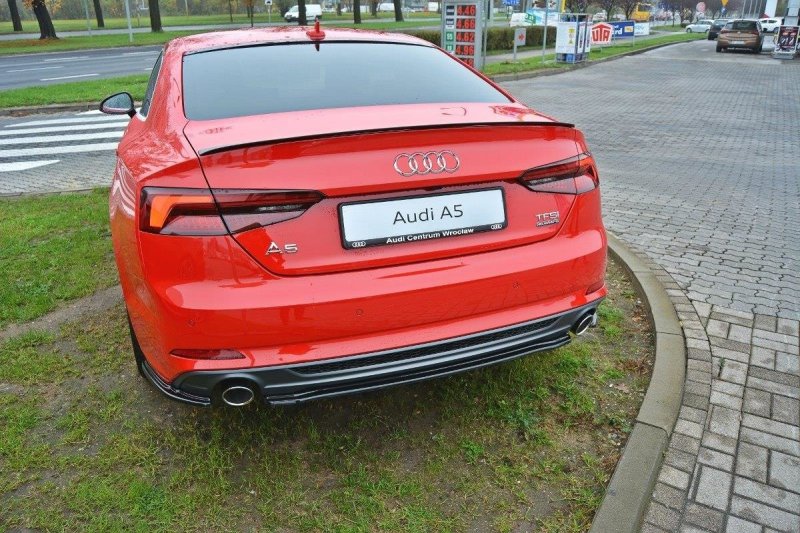 Maxton Mittlerer Diffusor Heck Ansatz für Audi A5 F5 S-Line  schwarz Hochglanz AU-A5-2-SLINE-RD1-G