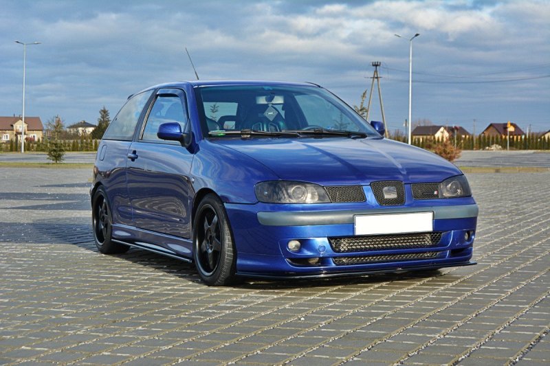 Maxton Front Ansatz V.1 für SEAT IBIZA MK2 FACELIFT CUPRA schwarz Hochglanz SE-IB-2F-CU-FD1-G