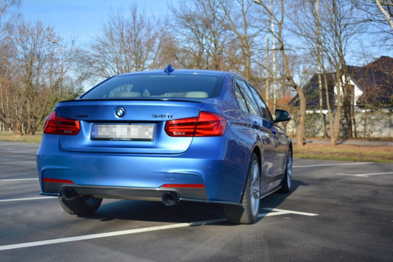 Maxton Heck Ansatz Flaps Diffusor für BMW 3er F30 PHASE-II SEDAN M-SPORT schwarz Hochglanz BM-3-F30F-MPACK-RSD1-G
