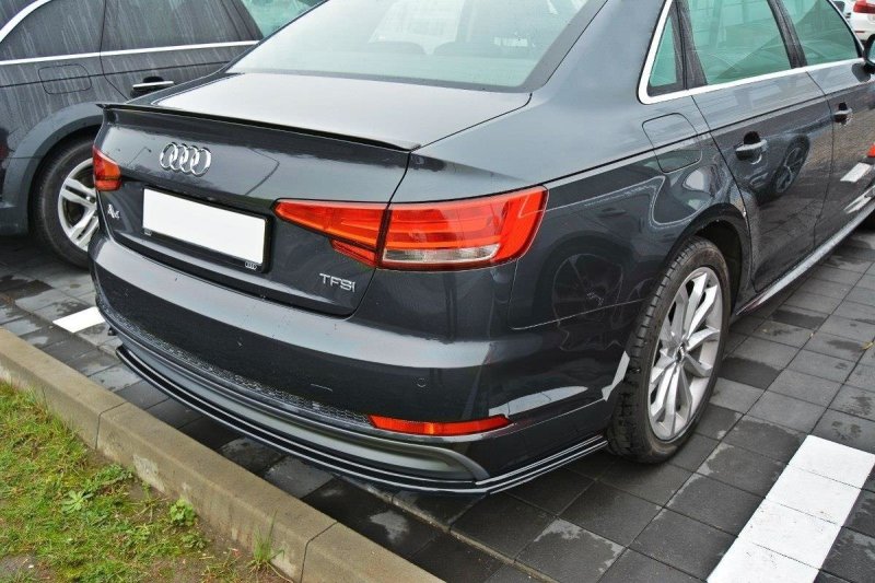Maxton Heck Ansatz Flaps Diffusor für Audi A4 B9 S-Line schwarz Hochglanz AU-A4-B9-SLINE-RSD1-G