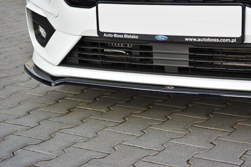 Maxton Front Ansatz V.1 für Ford Fiesta Mk8 ST / ST-Line schwarz Hochglanz FO-FI-8-STLINE-FD1-G