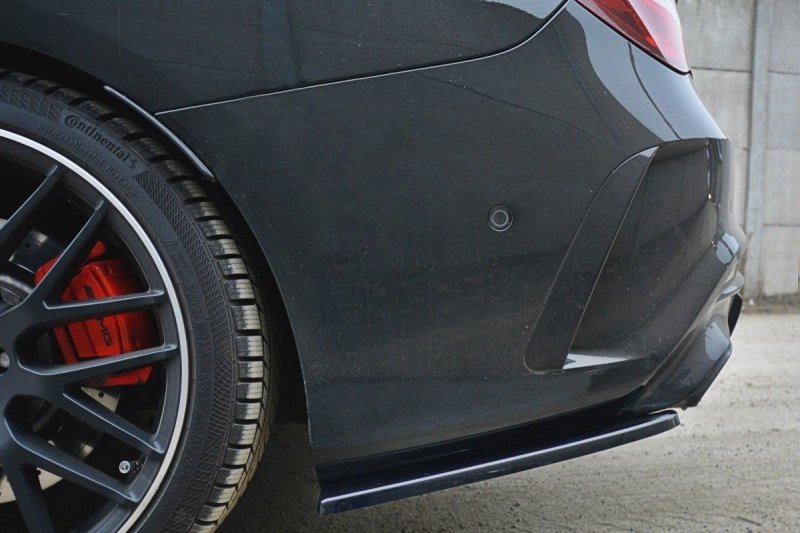 Maxton Heck Ansatz Flaps Diffusor für Mercedes CLA A45 AMG C117 Facelift schwarz Hochglanz ME-CLA-117F-AMG-RSD1-G