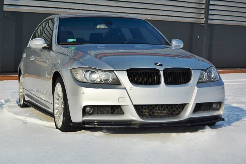 Maxton Front Ansatz V.1 für BMW 3er E90 M Paket schwarz Hochglanz BM-3-90-MPACK-FD1-G